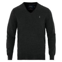 Polo Ralph Lauren Small Pony Logo Embroidered V-Neck Long Sleeve Sweater Men sweater Dark-Gray MNPOSWE16820070-440 S