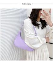Korean Style Nylon Dumpling Shoulder Bag: Versatile, Simple & Chic violetinė
