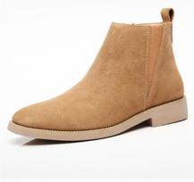 Madingi vyriški klasikiniai retro Chelsea batai Karvės zomšos natūrali oda Vyriški madingi ankle boots Vyriški laisvalaikio trumpi batai Aukštakulniai batai 37 (US 5.5) kupranugaris