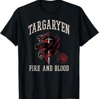 Game of Thrones Targaryen Fire and Blood T-Shirt S juoda