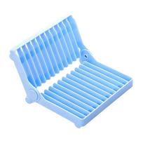 Plastic Material Dish Drying Rack Foldable Design Kitchen Drainer  Kitchen Organization mėlyna