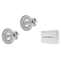 Emporio Armani Apžvalgos ratas Madingas apvalus žiedas Erelio logotipas Cirkonio auskarai Moteriški auskarai Sidabriniai EG3587040 Basic Packaging-Box
