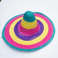Sombrero Šiaudinės skrybėlės Spalvinga Platus kraštas Apsauganti nuo saulės Vasaros Meksikietiška Šventinė skrybėlė Moterims 47CM-10