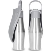 750 ml Didelis Šuns Vandens Butelis Nerūdijančio Plieno Lauko Nešiojamas Šuns Vandens Dubenėlis Kelioninis Vandens Baseinas Naminių Gyvūnėlių Reikmenys Tinka Visų Veislių Šunims Dekoracija 750ml pilka spalva