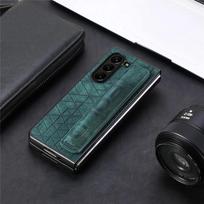 Riešo dirželio PU odinis dangtelis, skirtas Samsung Galaxy Z Fold 6 5 4 3 5G kietasis kompiuterio telefono dėklas su S rašiklio laikikliu ir pirštų laikikliu(jokio rašiklio) Galaxy Z Fold 5 žalia