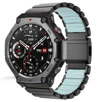 Luxury Titanium Rubber Strap For Huami Amazfit T-Rex 3 2 1 Magnetic Buckle correa Band For T-Rex 3Pro 48mm T-Rex pro Accessories For TRex 3Pro 48mm