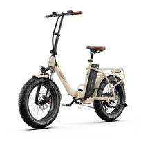 ONESPORT OT16Max 48V 500W Folding City Commuter Electric Bike, 20-inch, 48V 18AH battery, maximum range up to 120km. pilkšvai balta