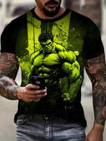Marvel Keršytojai: Halko vyriški 3D spausdinti marškinėliai Vasaros laisvalaikio patogūs apvalia apykakle Madingi Harajuku trumparankoviai Street wear XL