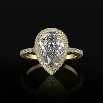 Water Drop Design Crystal Zircon Ring for Women Elegant Micro Paved Bridal Wedding Engagement Zircon 5