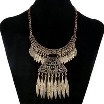 LOVBEAFAS Fashion Bohemian Maxi Collier Femme Necklace Choker Collares Statement Necklace Leaves Tassel Necklaces & Pendants auksas