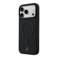 Mercedes PU Leather 3D MagSafe dėklas skirtas Apple iPhone 17 Pro Max juodos spalvos