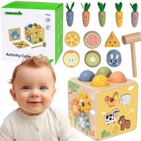 TOOKY TOY medinis spyruoklinis lavinamasis kubas 5 in 1