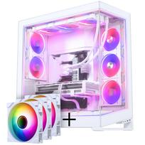 PHANTEKS NV Series NV9 E-ATX-Gehäuse, Tempered Glass, ARGB - mattweiß + M25 Gen2 PWM D-RGB Lüfter 3er-Pack - Reverse Blade, 140mm, weiß + DRGB Kit (GABU-544) | GABU-544 | M000004881579
