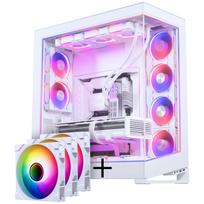 PHANTEKS NV Series NV7 E-ATX-Gehäuse, Tempered Glass, ARGB - weiß & M25 Gen2 PWM D-RGB Lüfter 3er-Pack - Reverse Blade, 140mm + DRGB Kit (GABU-542) | GABU-542 | M000021828979