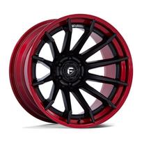 R22x10J 6X135 ET-18 CB-87.1 Matte Black With Candy Red Lip