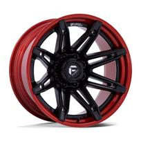 R22x10J 6X135 ET-18 CB-87.1 Matte Black With Candy Red Lip