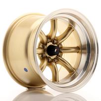 JR Wheels JR19 15x10,5 ET-32 4x100/114 Gold w/ Machined Lip Alloy Wheel