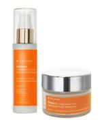 DR. EVE_RYOUTH Skaistinantis veido serumas (60 ml), naktinis drėkinamasis veido kremas (50 ml) su vitaminu C ir hialurono rūgštimi