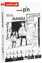 Žymeklis Uni-Ball Pin Manga, vienpusiai, juoda sp., 9 vnt.