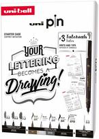 Žymeklis Uni-Ball Pin Lettering, vienpusiai, juoda sp./pilka sp., 8 vnt.