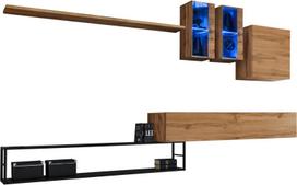 Sekcija ASM Switch M1, ąžuolo sp./juoda sp., 330 cm x 40 cm x 180 cm