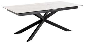 Valgomojo stalas išskleidžiamas Irwine, balta sp./juoda sp., 200 - 240 cm x 100 cm x 76 cm