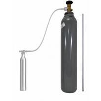 Dujų balionas (užpildytas CO₂ dujom) su nusodinimo vamzdeliu, skirta pildyti SodaStream balionėlius