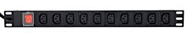 EnerGenie EG-PDU-10C132C19 maitinimo paskirstymo blokas (PDU), 10 vnt. C13 lizdų, 1U, 16A, C20 kištukas, 2 m kabelis, juodas