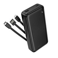 Borofone Power Bank 20000mAh BJ79A Clever – USB –  with Type C and Lightning cables juodos spalvos