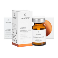 VENOME Succinate Amber Hydro 0,55%, intensyviai drėkinantis ir revitalizuojantis odos kokteilis, 1 x 3 ml