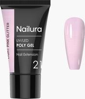 Nailura - Poly Gel 21 - Light Pink Glitter - 30 ml