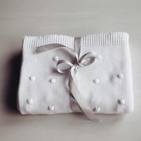 Ooh Noo - Popcorn Baby Blanket - White - 75x95 cm