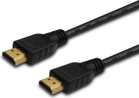 Savio CL-195 HDMI cable 2 m, black, gold-plated connectors, v2.0 high speed, ethernet/3D