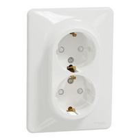 Dvigubas kištukinis lizdas su įžeminimu ir apsauga nuo vaikų Schneider Sedna Design SDD311221