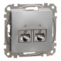 Kompiuterinis lizdas 2xRJ45 STP Schneider Sedna SDD113462S (aliuminis)