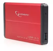 GEMBIRD EE2-U3S-2-R HDD/SSD enclosure for 2.5 SATA - USB 3.0 Aliuminio Raudona