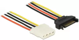 DELOCK maitinimo kabelis SATA 15 kontaktų lizdas > 4 kaiščių moteriška 30cm