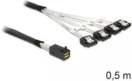 Delock Cable mini SAS HD SFF-8643 > 4 x SATA 7 kontaktų 0,5 m
