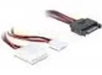 Delock SATA 15 kontaktų – Molex – 4 kontaktų diskelis, 0,3 m, daugiaspalvis (65227)