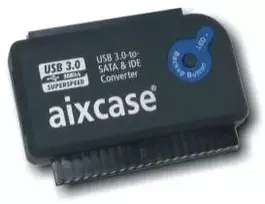 Kištukinis Aixcase USB 3, 0 - SATA / IDE Juoda (AIX- BLUSB3SI- PS)