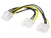 MicroConnect Molex x2 - PCIe 8 kontaktų, 0,15 m, Geltonas (PI02015)