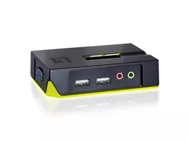 Level One LevelOne KVM jungiklis LevelOne 2x USB KVM-0221 su garsu - KVM-0221