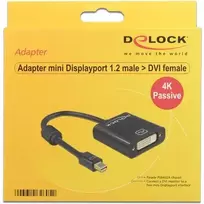 Delock Adapteris mini Displayport 1.2 vyriškas > DVI moteriškas 4K pasyvus juodas