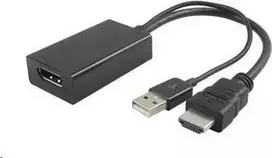 PremiumCord AV adapteris HDMI – DisplayPort + USB-A juodas