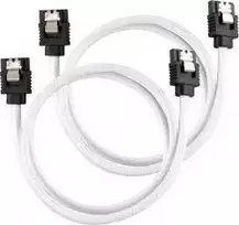 Corsair Premium Sleeved SATA Cable, baltas 60cm – 2 pack