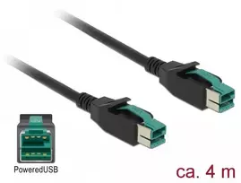 Delock PoweredUSB Kabelis Stecker 12 V > PoweredUSB Stecker 12 V 4 m für POS