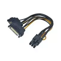 Akasa 2x 15-Pin-SATA to 1x 6-Pin-PCIe Adapteris