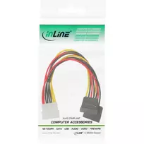 InLine 4 kontaktų Molex maitinimo Y kabelis iki 2x SATA maitinimo - 0,15 m