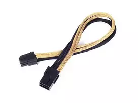 SilverStone 6-Pin-PCIe to 6-Pin-PCIe Cable 250mm - juodos spalvos/aukso spalvos