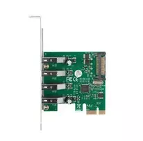 LANBERG išplėtimo plokštė PCI Express > 4 x USB 3.1 GEN1 + žemo profilio laikiklis